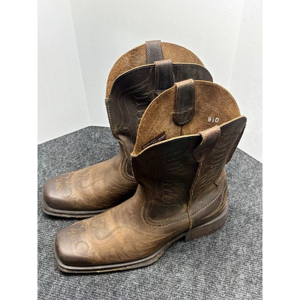 Ariat Rambler Phoenix Mens 9.5 D Boots 10010944 Wide Square Toe Distressed Brown